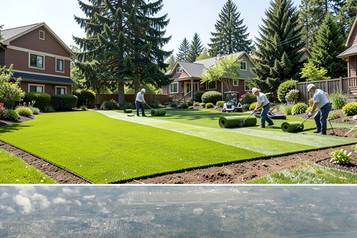 New Lawn Installation in Burien, King County, WA - Aim for spring or early fall installation so mild temperatures and natural rainfall help the new lawn establish before summer...