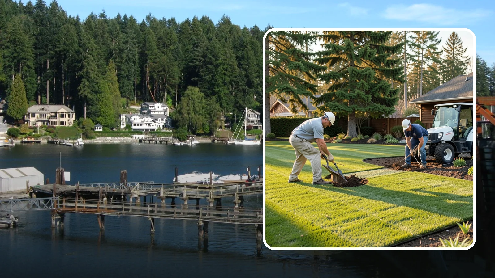 New Lawn Installation in Gig Harbor, Pierce County, WA - We build a brand-new lawn from bare ground, engineering the soil and grade for lasting health in the Northwest climate.