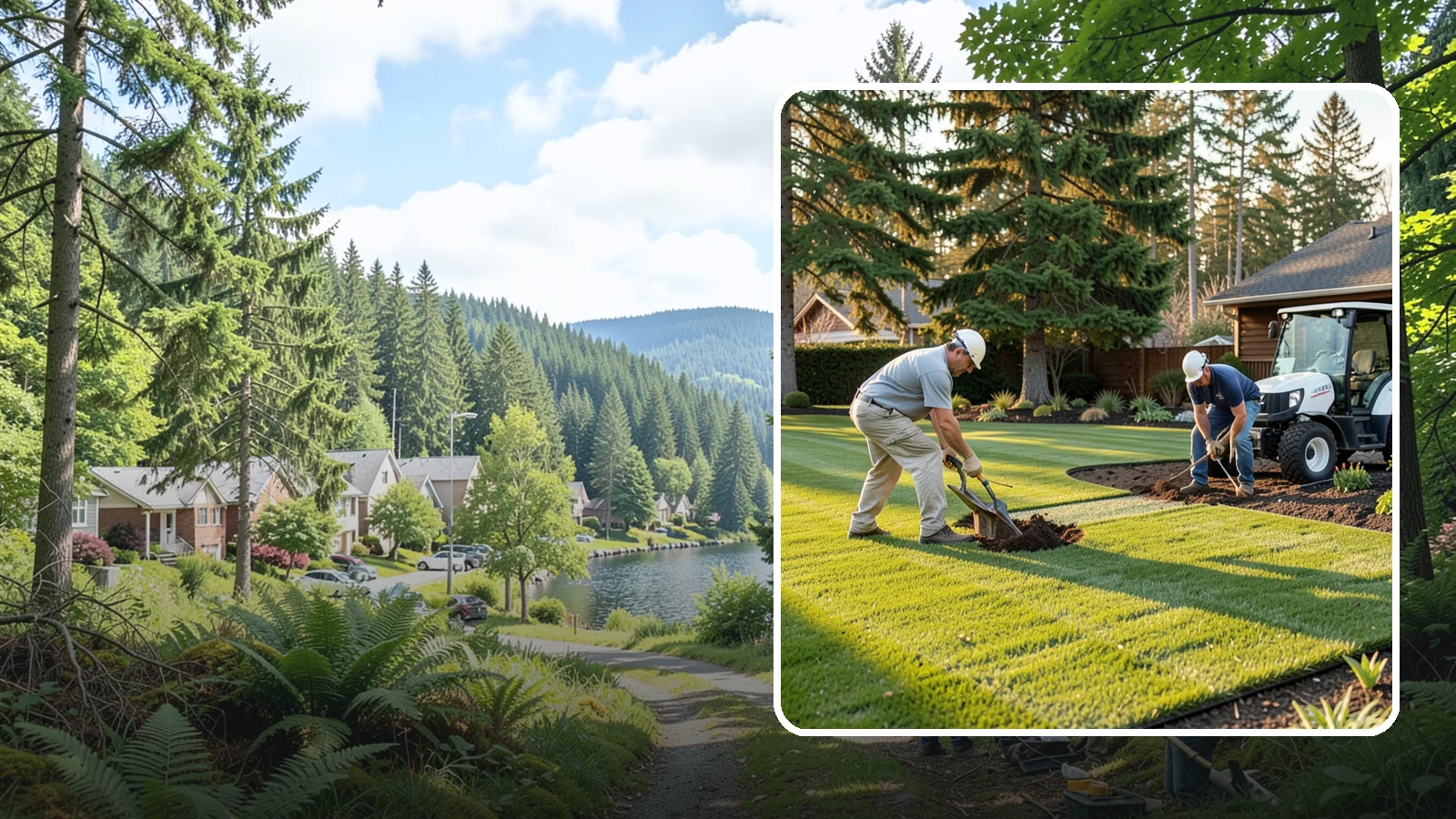 New Lawn Installation in Lake Forest Park, King County, WA - We build a brand-new lawn from bare ground, engineering the soil and grade for lasting health in the Northwest climate.