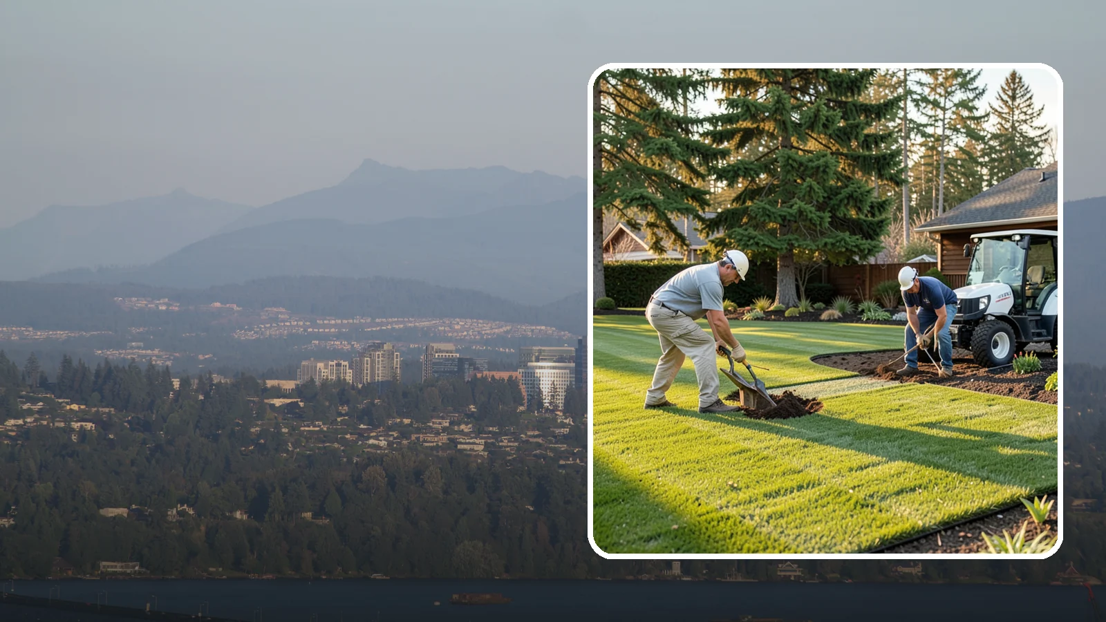 New Lawn Installation in Medina, King County, WA - We build a brand-new lawn from bare ground, engineering the soil and grade for lasting health in the Northwest climate.