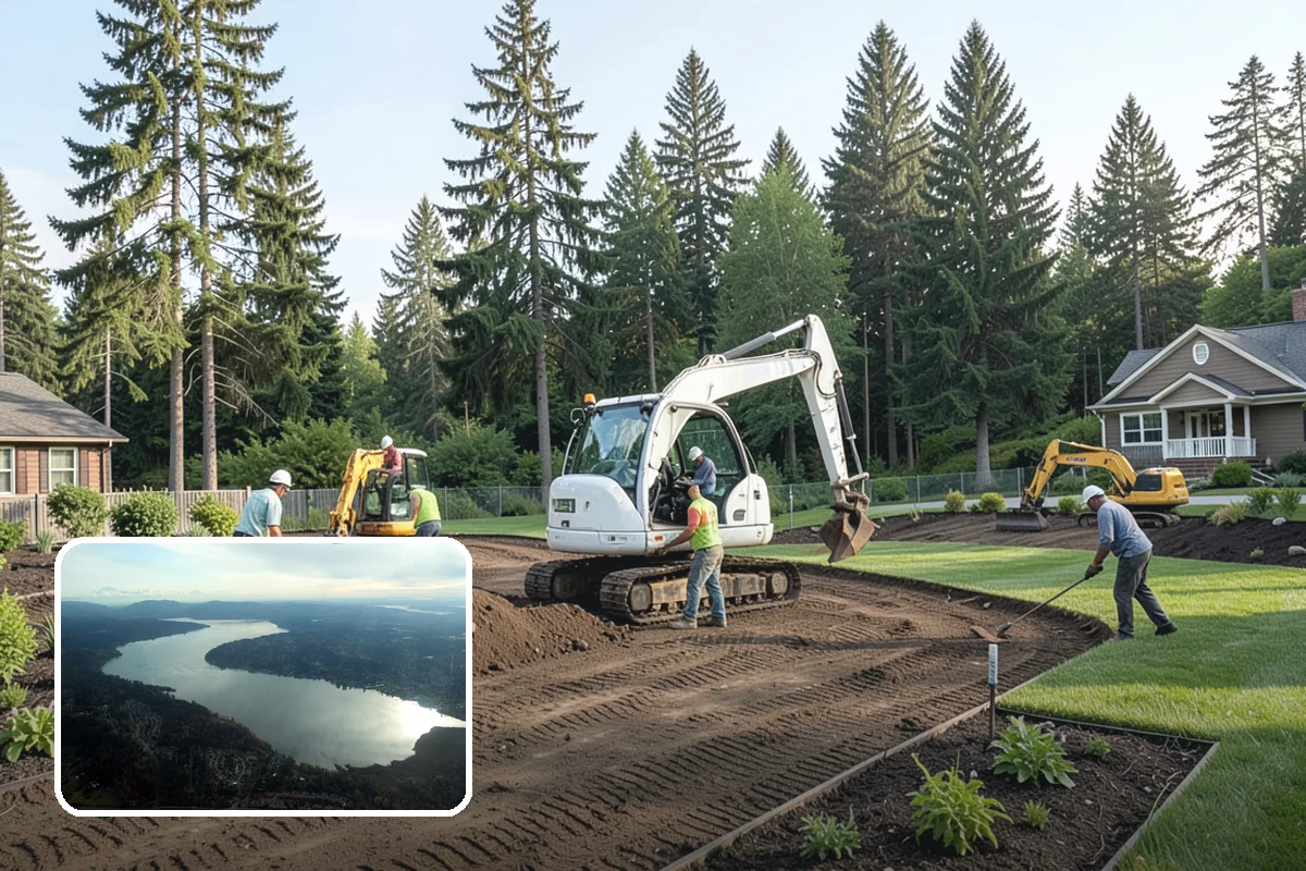 New Lawn Installation in Sammamish, King County, WA - Custom soil and grading built for long-term lawn health