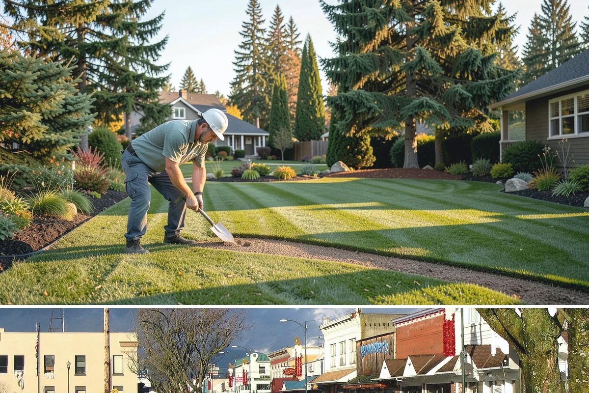 Office Landscape Maintenance in Arlington, Snohomish County, WA - Serviced year-round on a recurring contract, with active growing-season care and winter focus on leaf cleanup, moss, and safe...