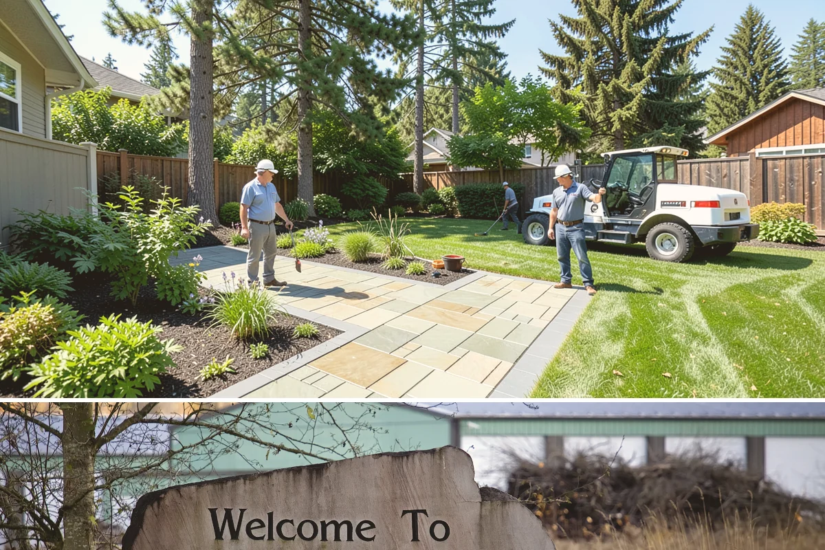 Office Landscape Maintenance in Buckley, Pierce County, WA - Serviced year-round on a recurring contract, with active growing-season care and winter focus on leaf cleanup, moss, and safe...