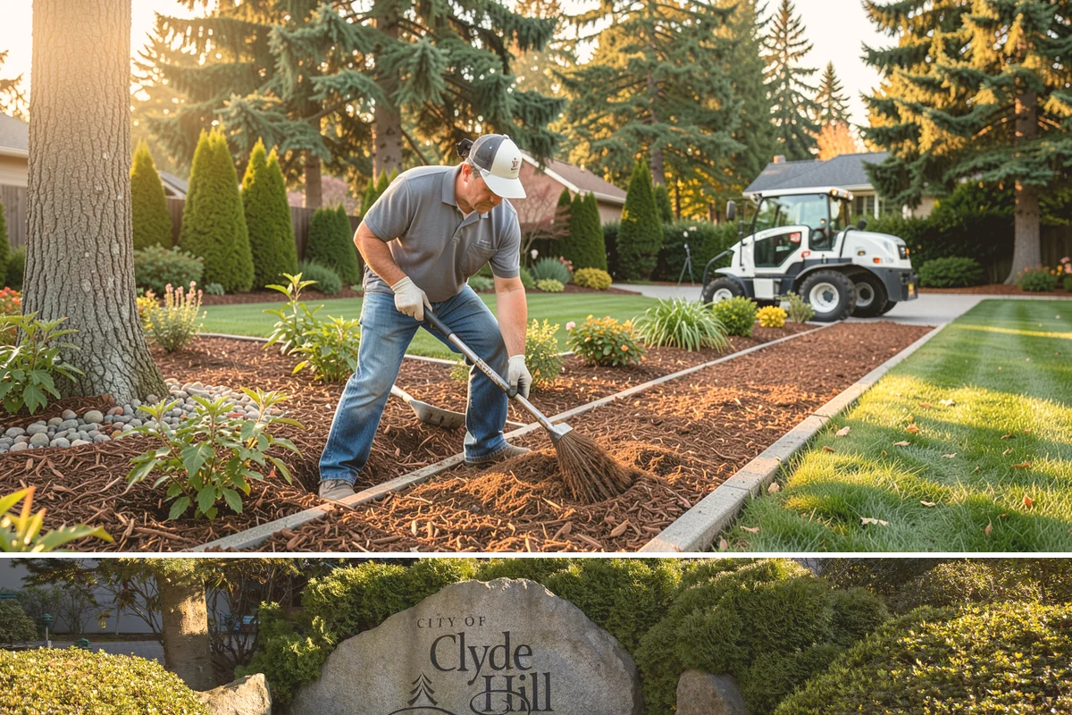 Office Landscape Maintenance in Clyde Hill, King County, WA - Serviced year-round on a recurring contract, with active growing-season care and winter focus on leaf cleanup, moss, and safe...