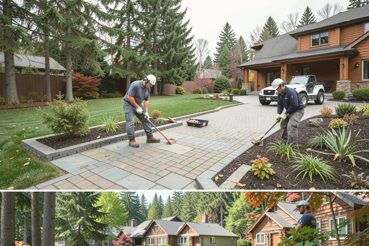 Office Landscape Maintenance in Edgewood, Pierce County, WA - Serviced year-round on a recurring contract, with active growing-season care and winter focus on leaf cleanup, moss, and safe...