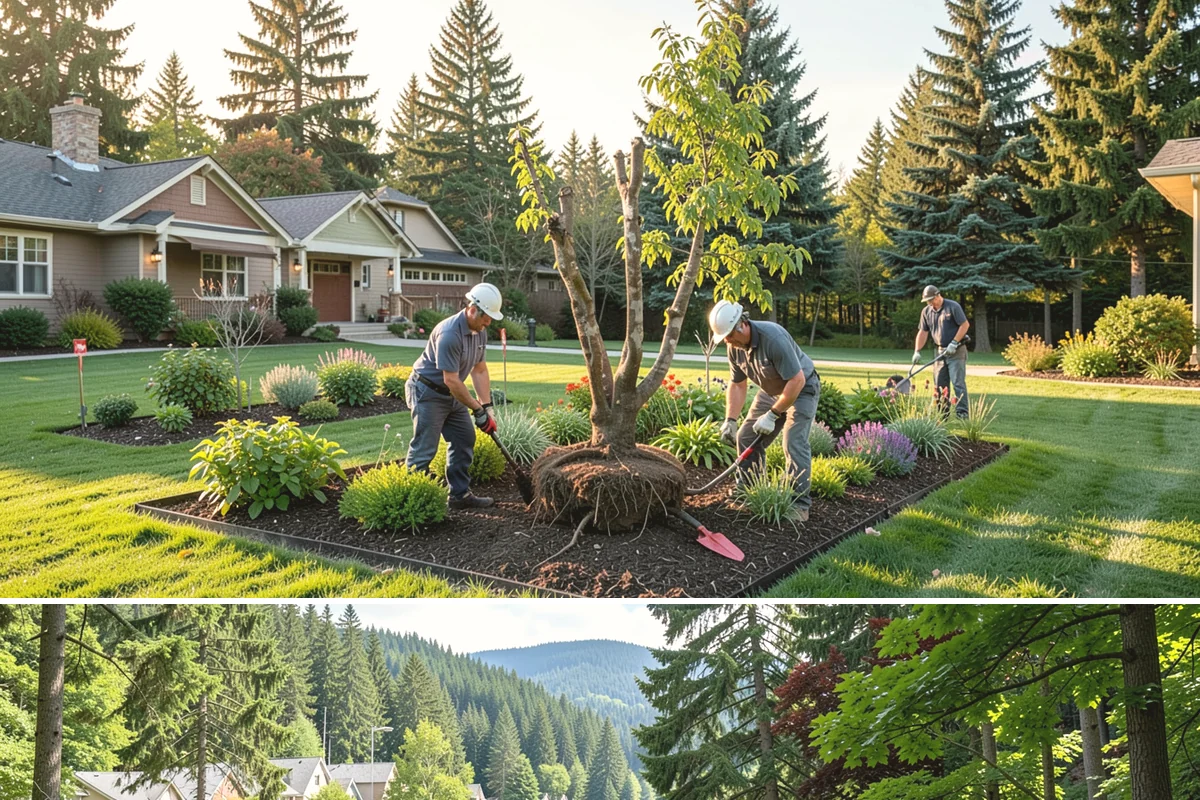Office Landscape Maintenance in Lake Forest Park, King County, WA - Serviced year-round on a recurring contract, with active growing-season care and winter focus on leaf cleanup, moss, and safe...