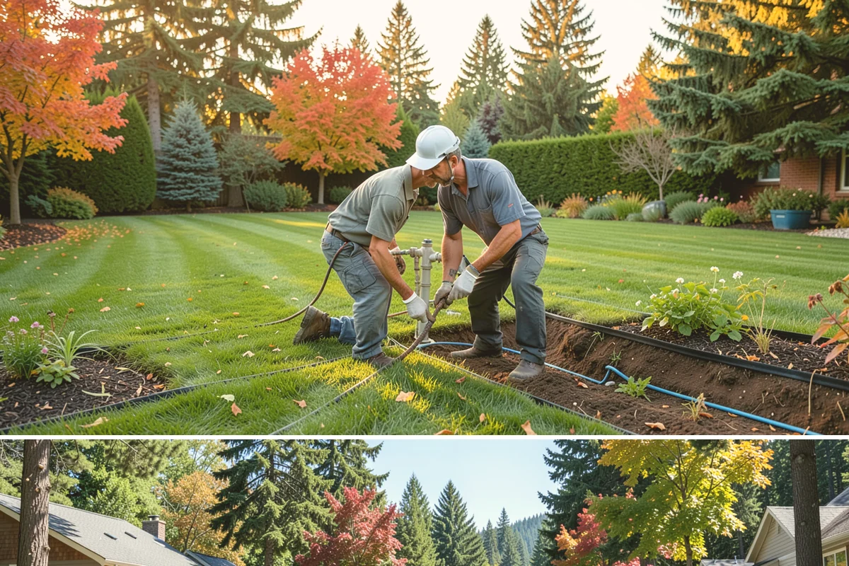 Office Landscape Maintenance in Orting, Pierce County, WA - Serviced year-round on a recurring contract, with active growing-season care and winter focus on leaf cleanup, moss, and safe...