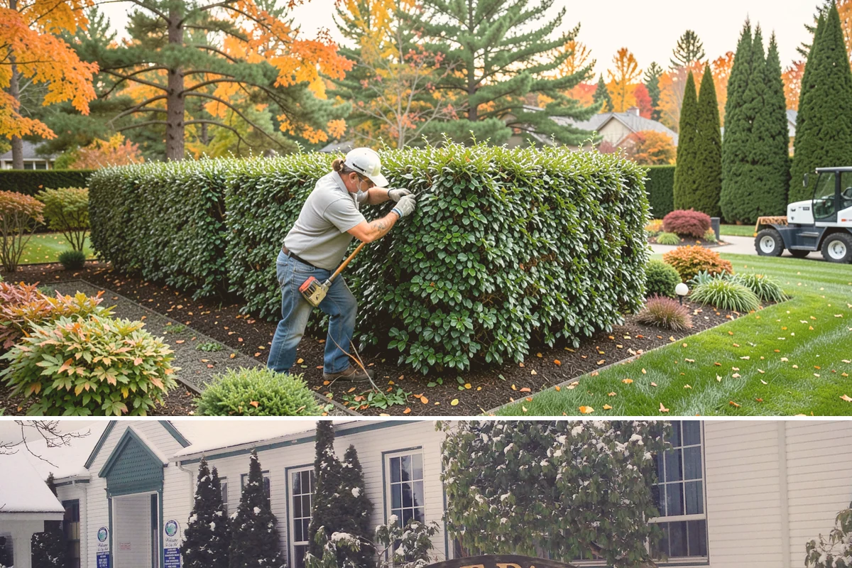 Office Landscape Maintenance in Pacific, King County, WA - Serviced year-round on a recurring contract, with active growing-season care and winter focus on leaf cleanup, moss, and safe...