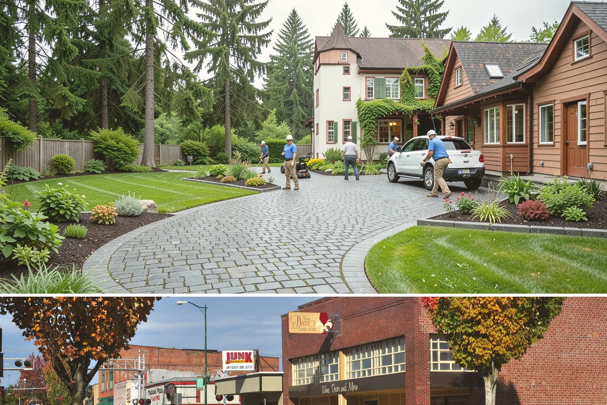 Office Landscape Maintenance in Puyallup, Pierce County, WA - Serviced year-round on a recurring contract, with active growing-season care and winter focus on leaf cleanup, moss, and safe...