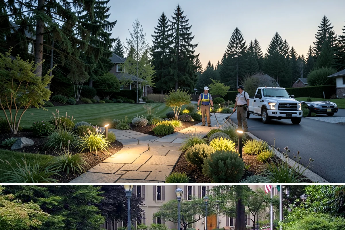 Office Landscape Maintenance in Woodinville, King County, WA - Serviced year-round on a recurring contract, with active growing-season care and winter focus on leaf cleanup, moss, and safe...
