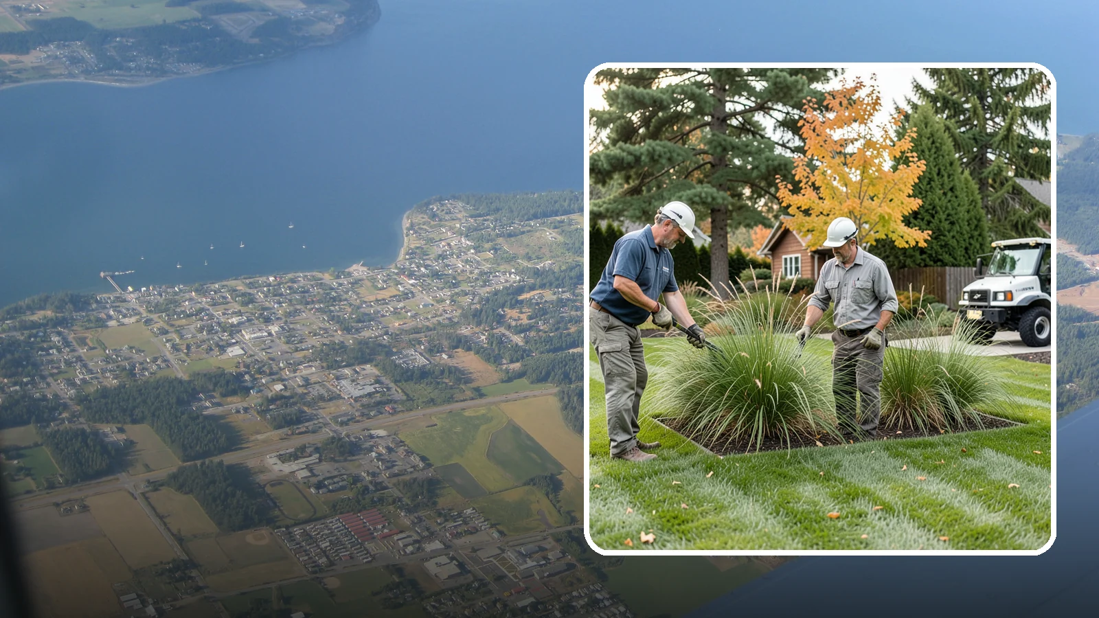 Ornamental Grass Cutting in Coupeville, Island County, WA - Seasonal cutback of ornamental grasses to clear old growth and make way for fresh spring foliage.