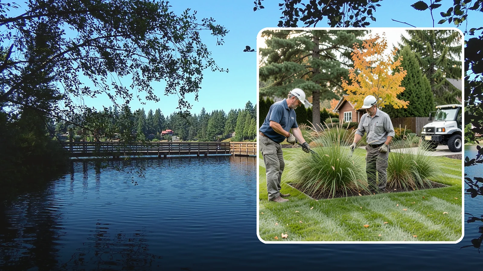 Ornamental Grass Cutting in Federal Way, King County, WA - Seasonal cutback of ornamental grasses to clear old growth and make way for fresh spring foliage.