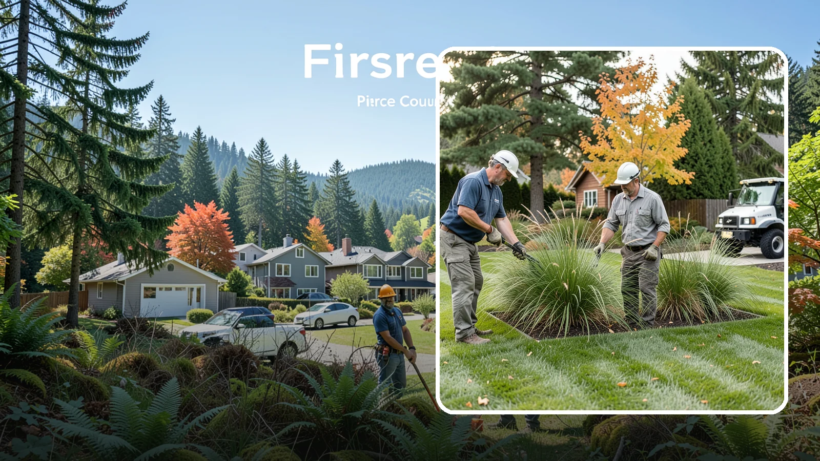 Ornamental Grass Cutting in Fircrest, Pierce County, WA - Seasonal cutback of ornamental grasses to clear old growth and make way for fresh spring foliage.