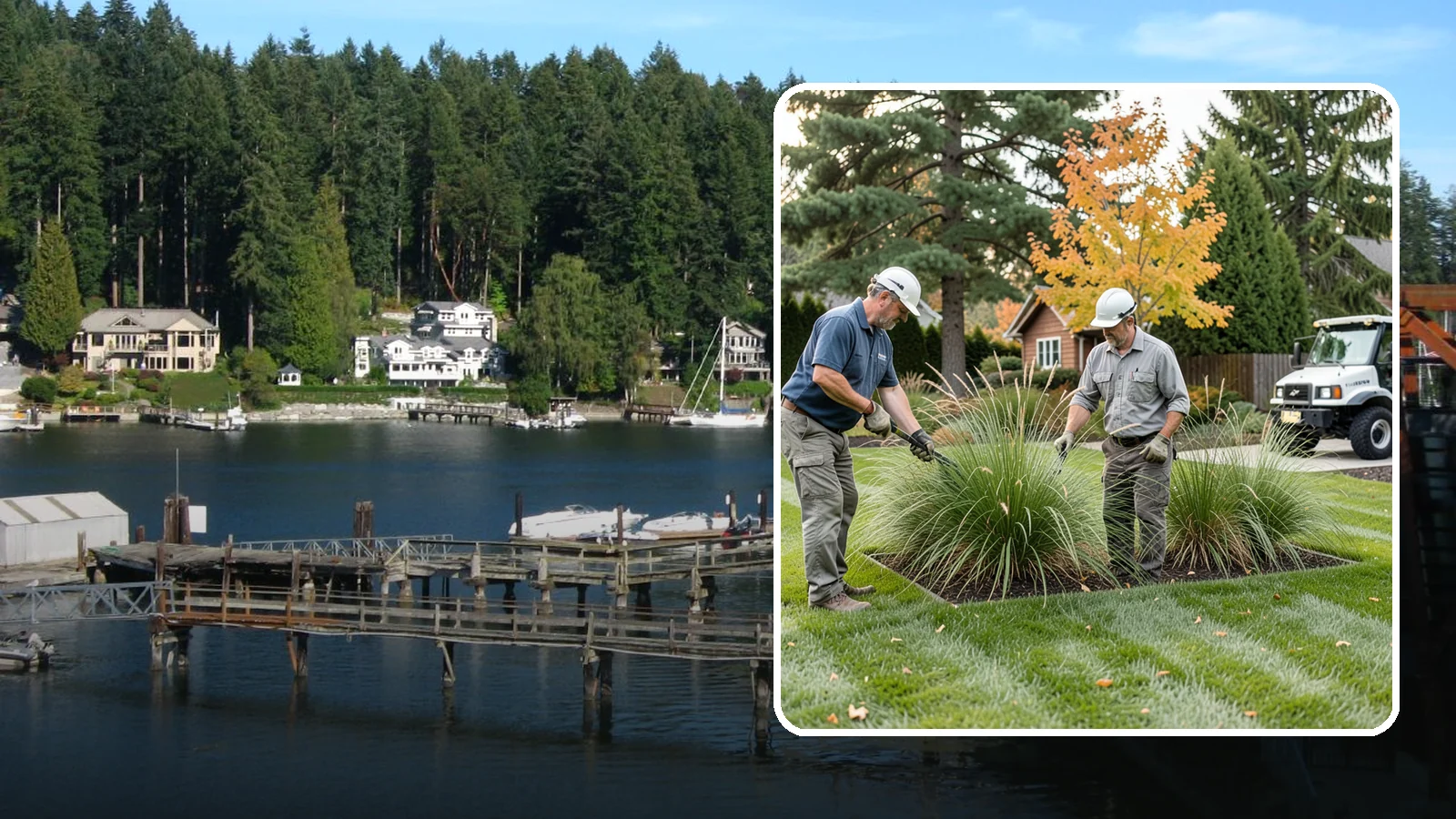 Ornamental Grass Cutting in Gig Harbor, Pierce County, WA - Seasonal cutback of ornamental grasses to clear old growth and make way for fresh spring foliage.