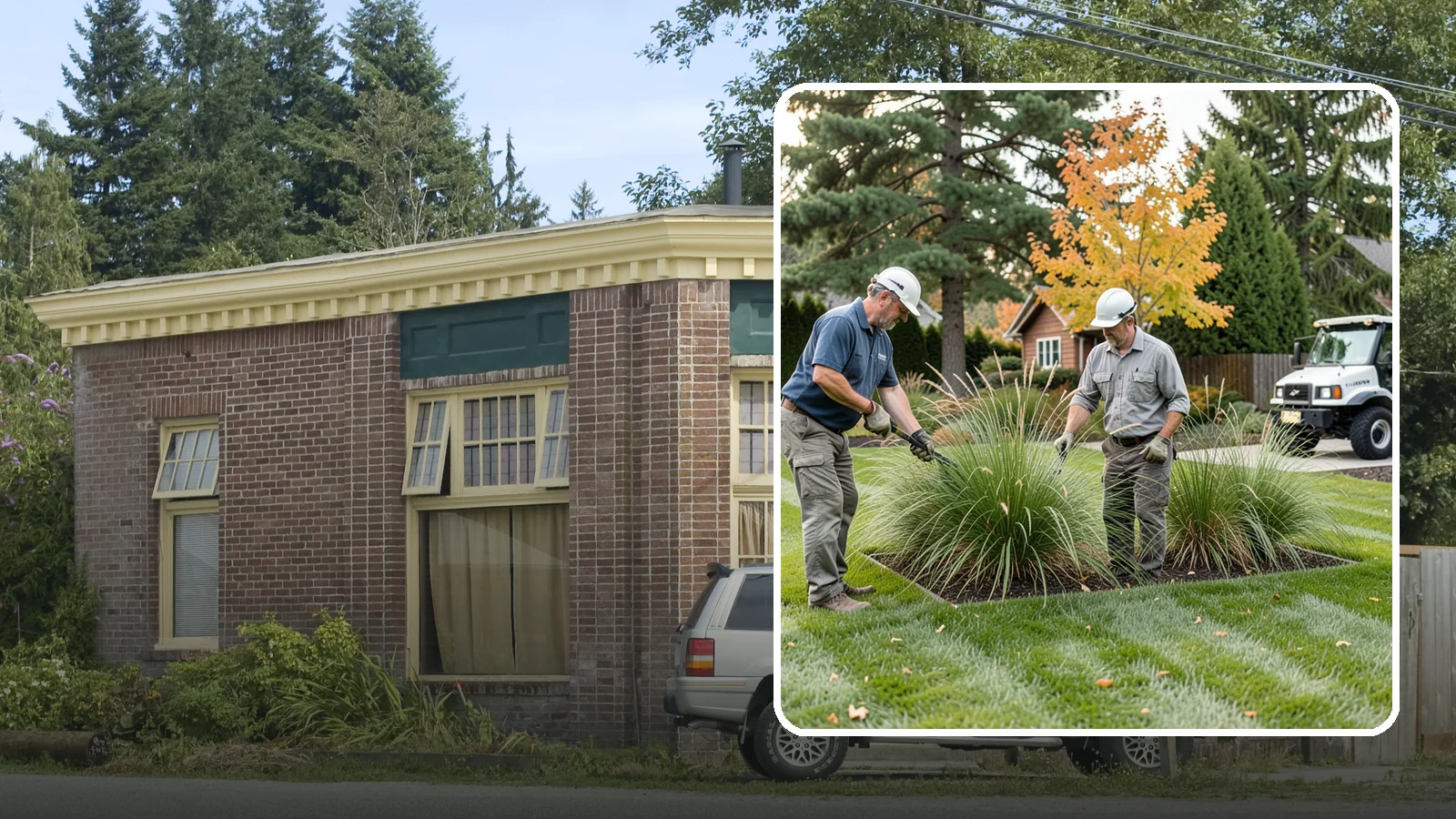 Ornamental Grass Cutting in Hamilton, Skagit County, WA - Seasonal cutback of ornamental grasses to clear old growth and make way for fresh spring foliage.