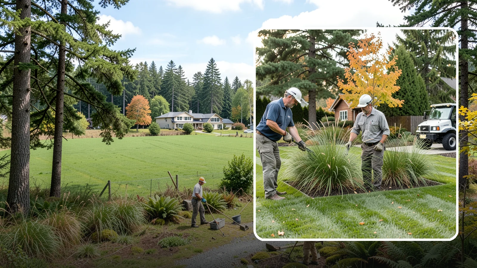 Ornamental Grass Cutting in Lyman, Skagit County, WA - Seasonal cutback of ornamental grasses to clear old growth and make way for fresh spring foliage.