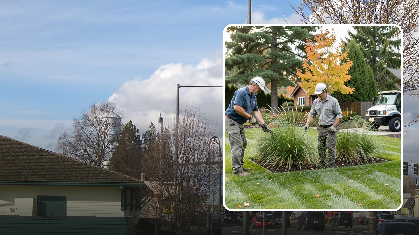 Ornamental Grass Cutting in Marysville, Snohomish County, WA - Seasonal cutback of ornamental grasses to clear old growth and make way for fresh spring foliage.
