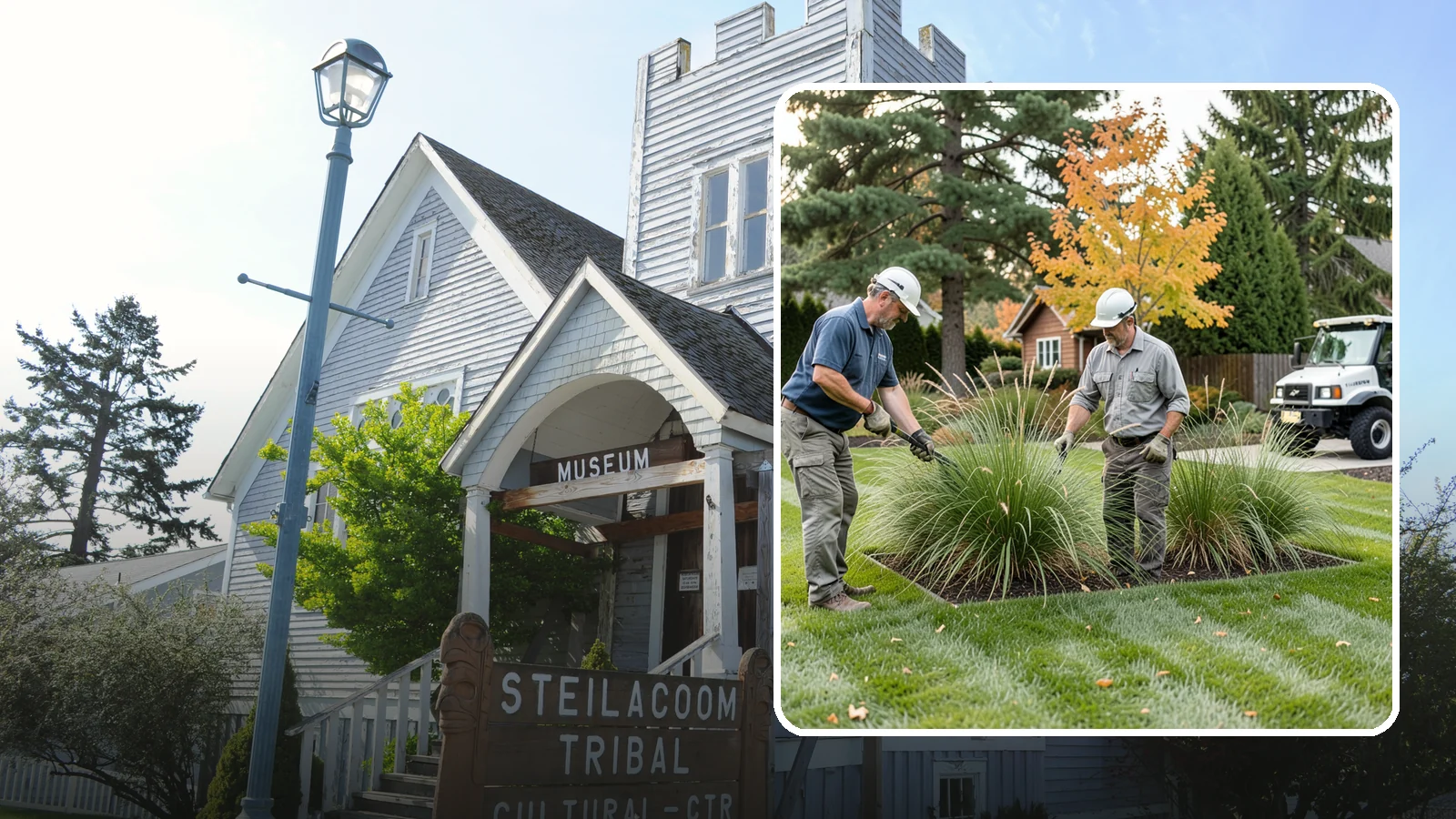 Ornamental Grass Cutting in Steilacoom, Pierce County, WA - Seasonal cutback of ornamental grasses to clear old growth and make way for fresh spring foliage.