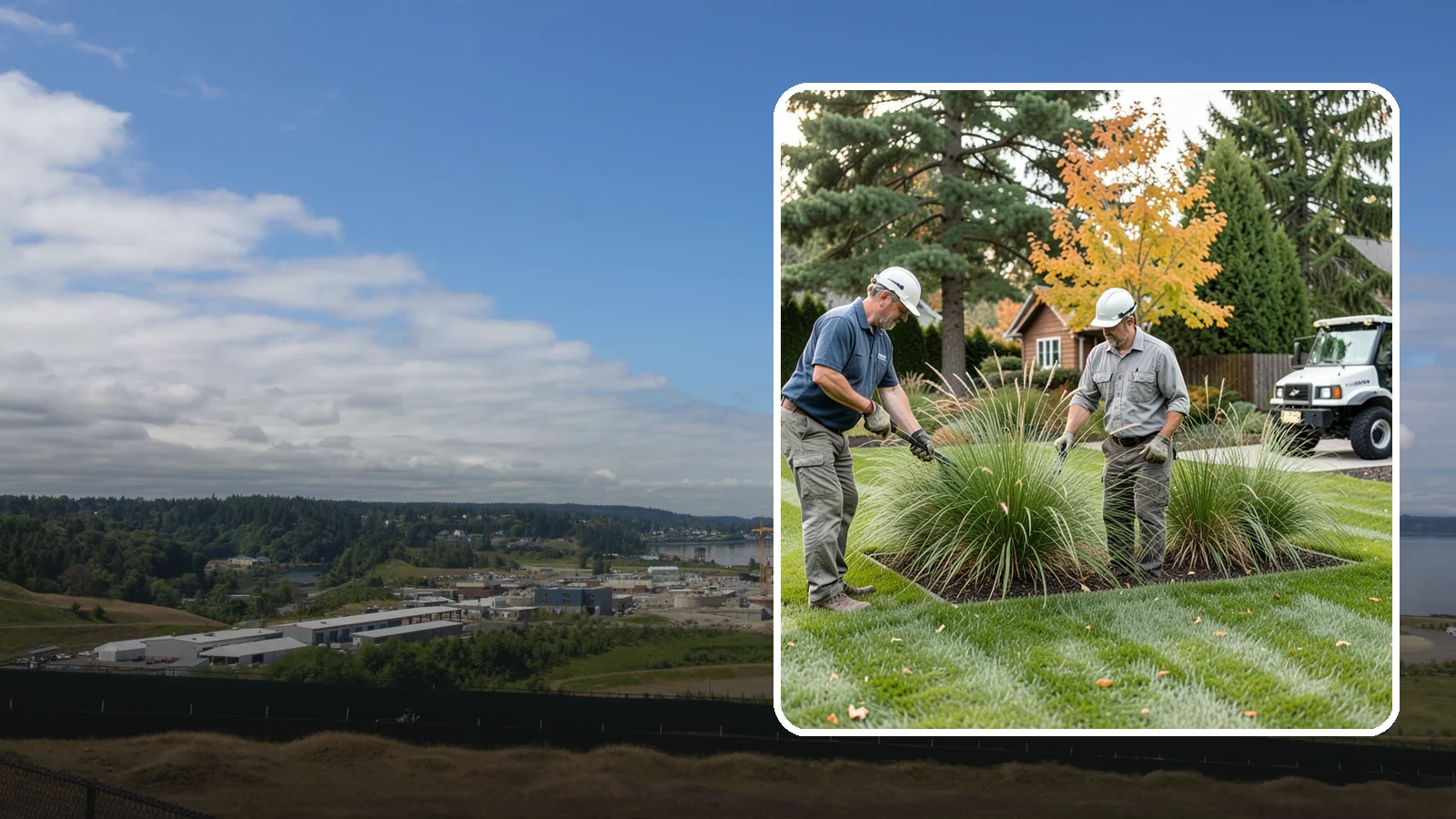 Ornamental Grass Cutting in University Place, Pierce County, WA - Seasonal cutback of ornamental grasses to clear old growth and make way for fresh spring foliage.