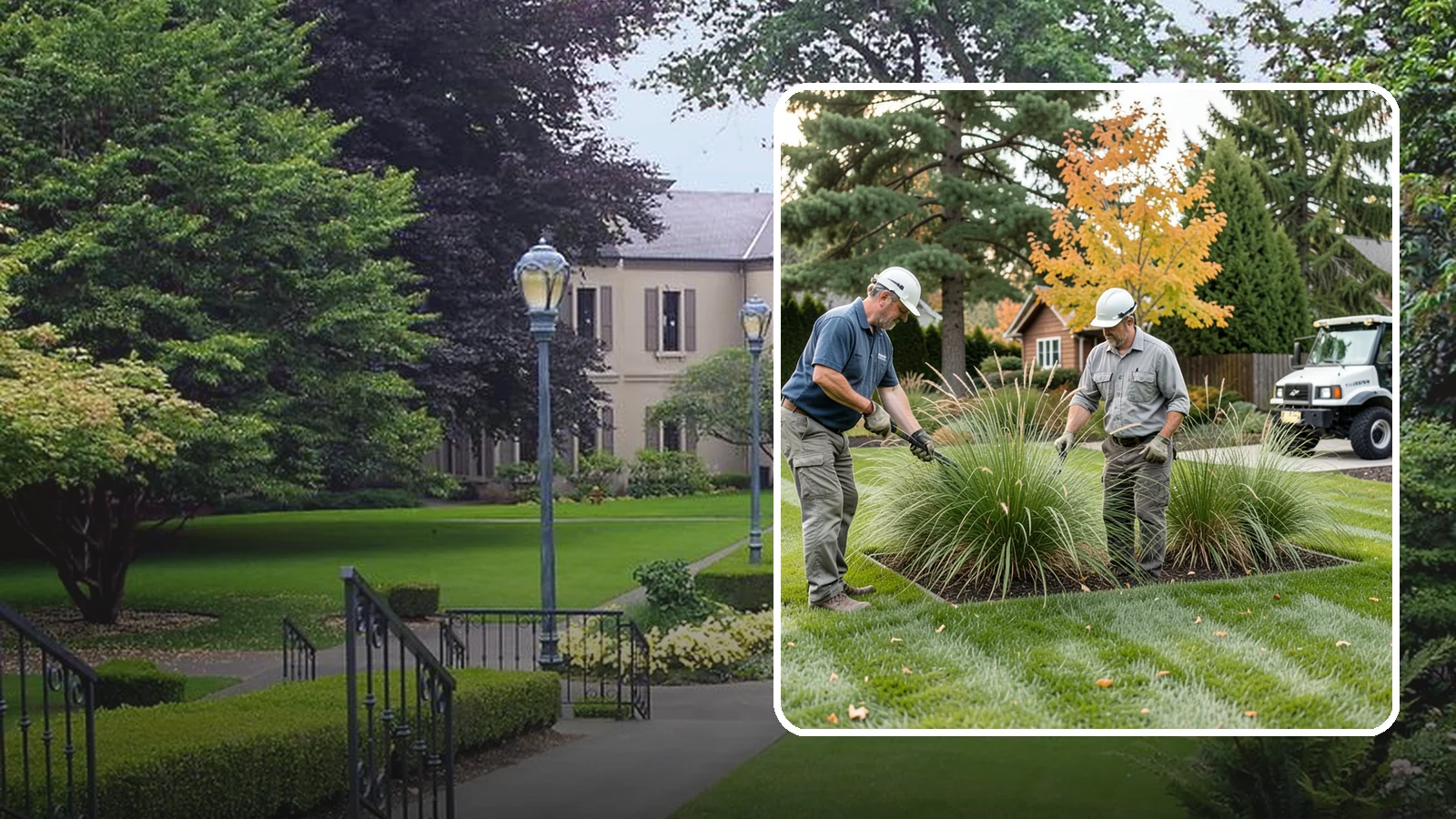 Ornamental Grass Cutting in Woodinville, King County, WA - Seasonal cutback of ornamental grasses to clear old growth and make way for fresh spring foliage.