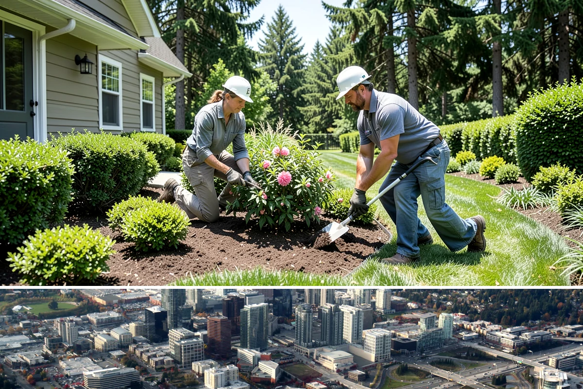 Ornamental Grass Planting in Bellevue, King County, WA - Spring planting gives ornamental grasses a full Northwest growing season to establish before their first winter dormancy.