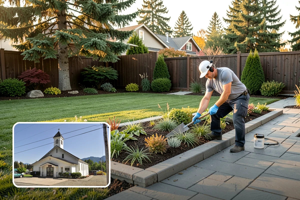 Ornamental Grass Planting in Concrete, Skagit County, WA - Striking texture and movement through every season