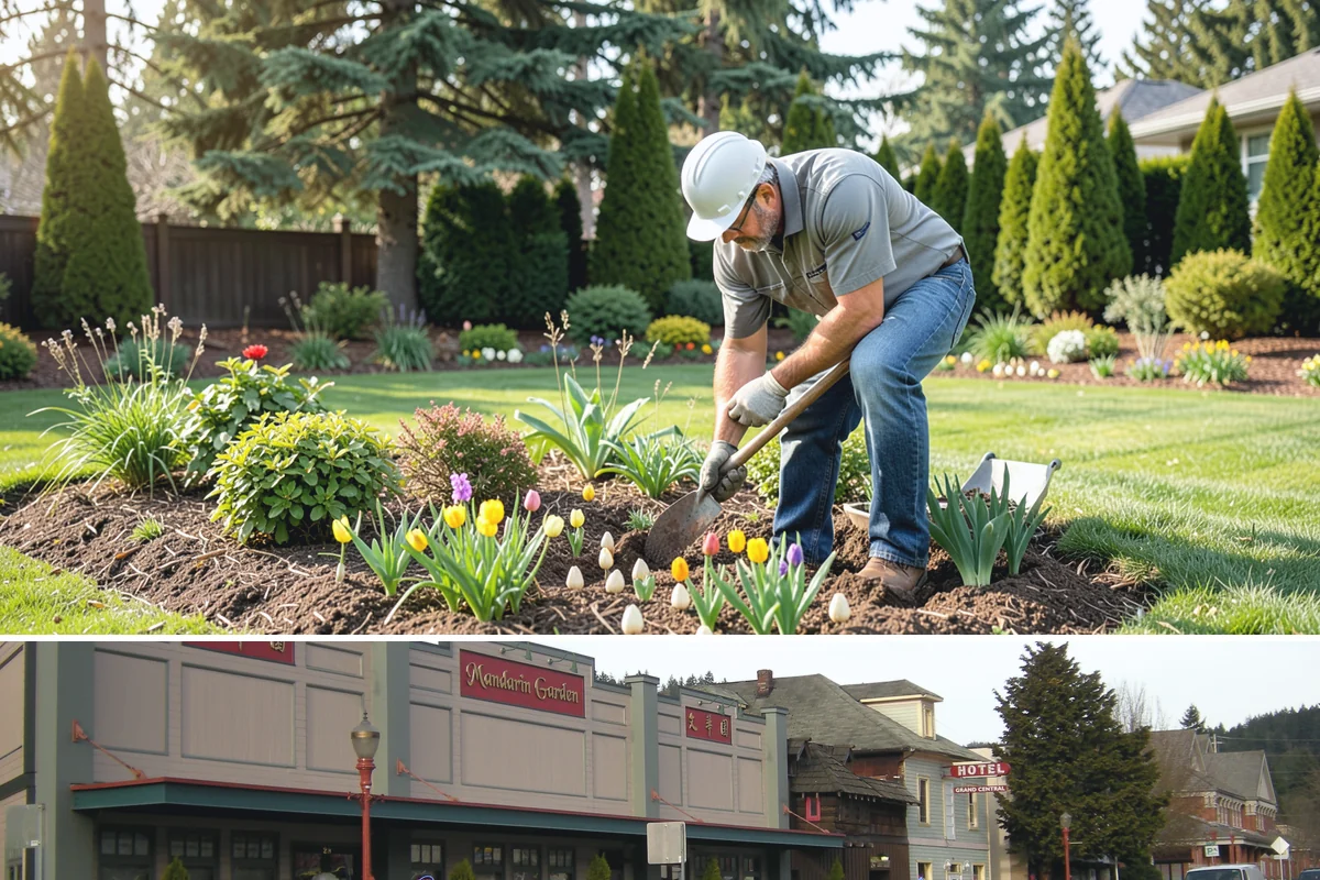 Ornamental Grass Planting in Issaquah, King County, WA - Spring planting gives ornamental grasses a full Northwest growing season to establish before their first winter dormancy.