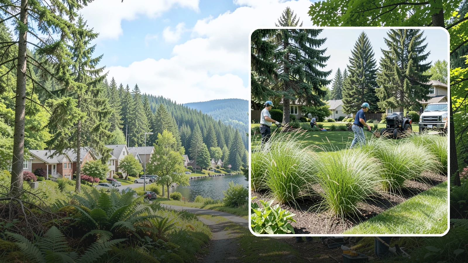 Ornamental Grass Planting in Lake Forest Park, King County, WA - We plant ornamental grasses that add graceful movement and texture to Northwest landscapes.