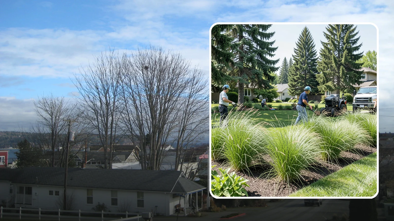 Ornamental Grass Planting in Langley, Island County, WA - We plant ornamental grasses that add graceful movement and texture to Northwest landscapes.