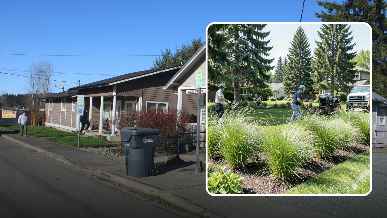 Ornamental Grass Planting in South Prairie, Pierce County, WA - We plant ornamental grasses that add graceful movement and texture to Northwest landscapes.