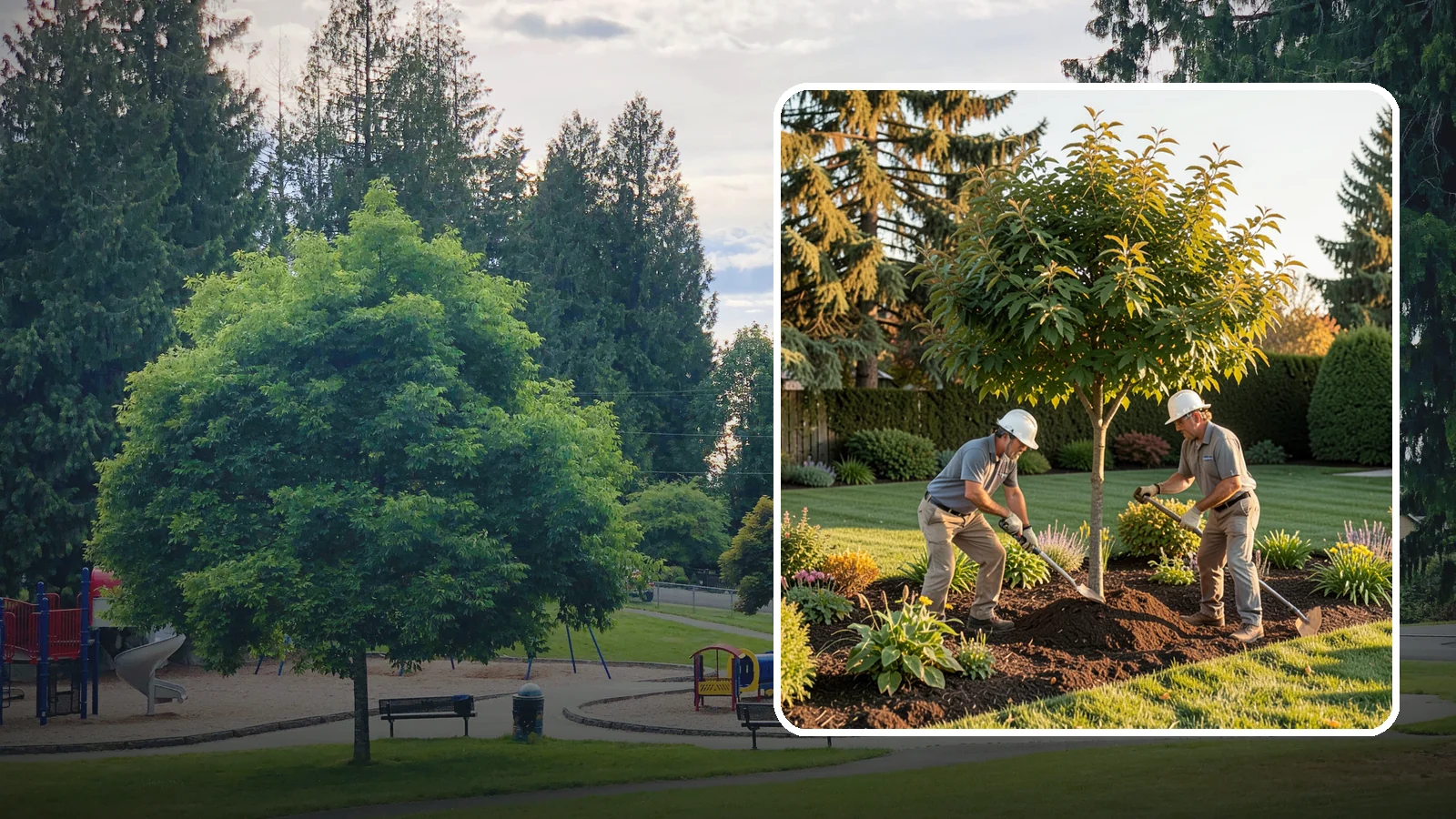 Ornamental Tree Planting in Bonney Lake, Pierce County, WA - Specimen and ornamental trees planted for shade, privacy, and standout seasonal beauty.