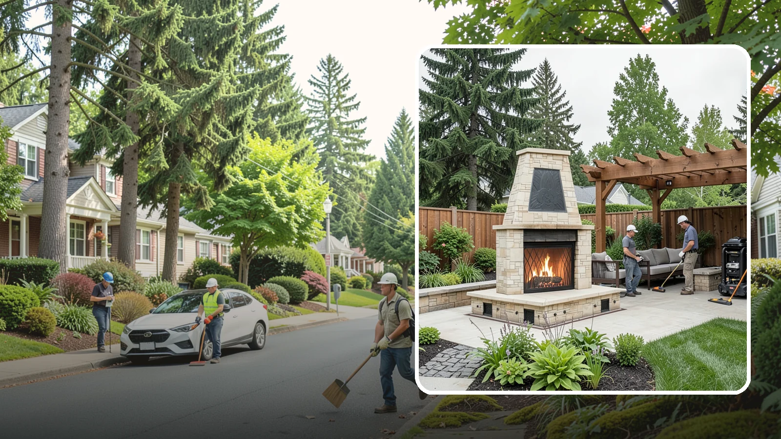Outdoor Fireplace Installation in Beaux Arts Village, King County, WA - Custom outdoor fireplaces that bring warmth, ambiance, and a stunning focal point to your patio.