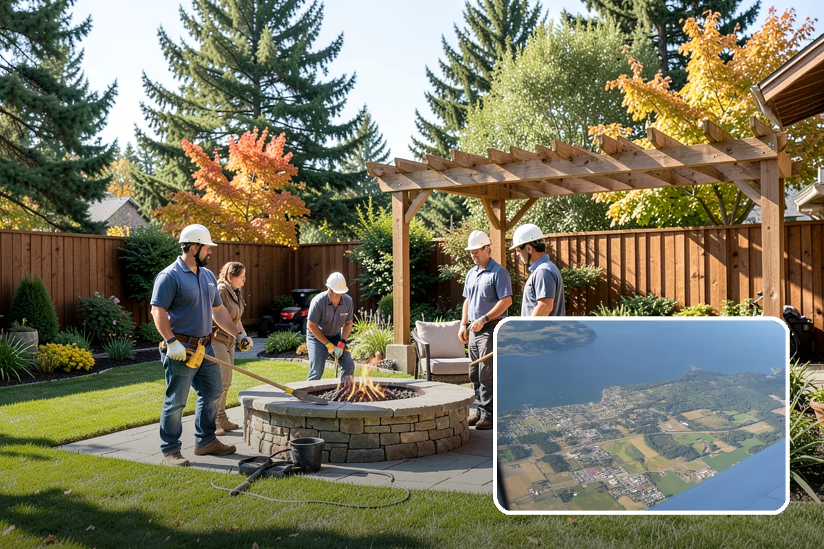 Outdoor Fireplace Installation in Coupeville, Island County, WA - A dramatic patio focal point