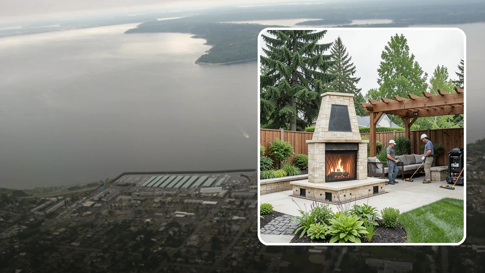 Outdoor Fireplace Installation in Des Moines, King County, WA - Custom outdoor fireplaces that bring warmth, ambiance, and a stunning focal point to your patio.