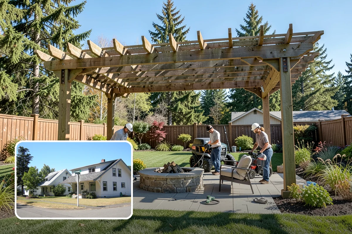 Outdoor Fireplace Installation in DuPont, Pierce County, WA - A dramatic patio focal point