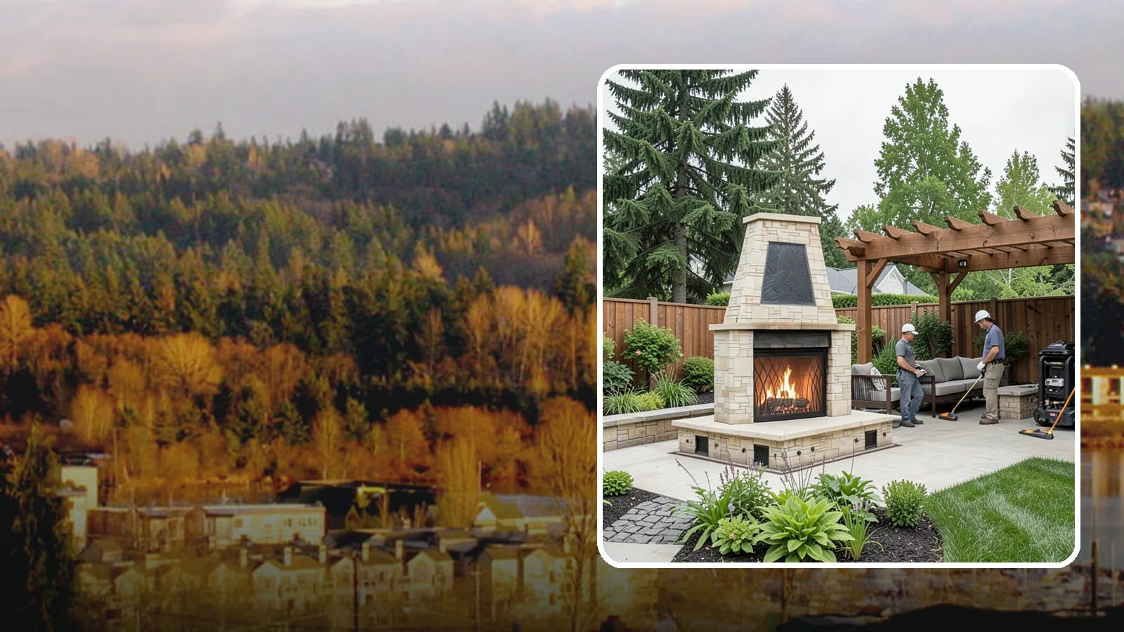 Outdoor Fireplace Installation in Kenmore, King County, WA - Custom outdoor fireplaces that bring warmth, ambiance, and a stunning focal point to your patio.