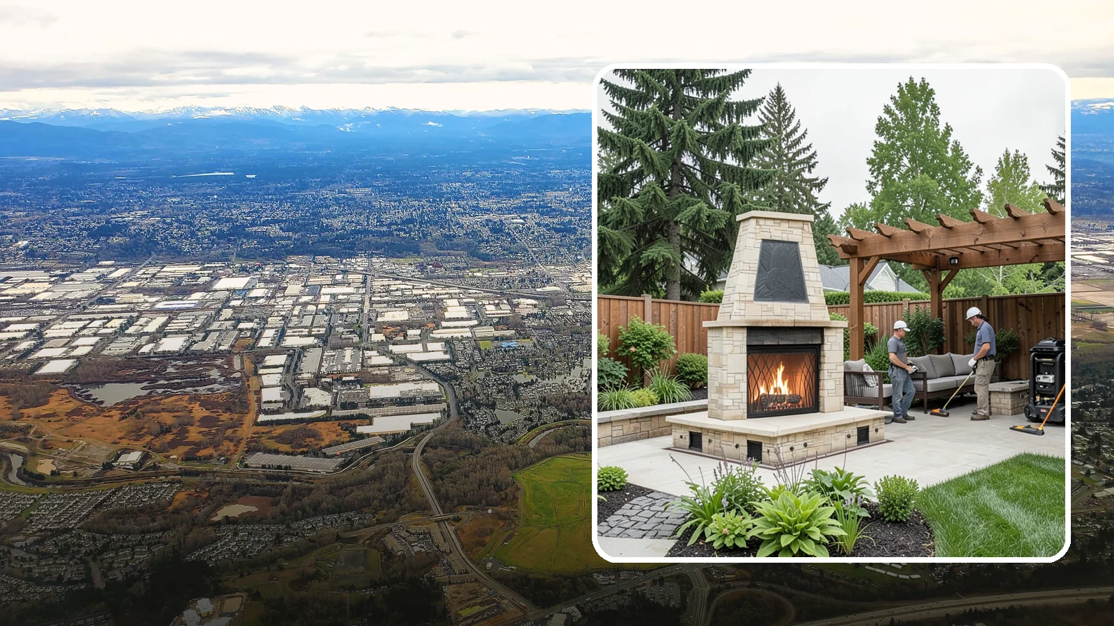 Outdoor Fireplace Installation in Kent, King County, WA - Custom outdoor fireplaces that bring warmth, ambiance, and a stunning focal point to your patio.