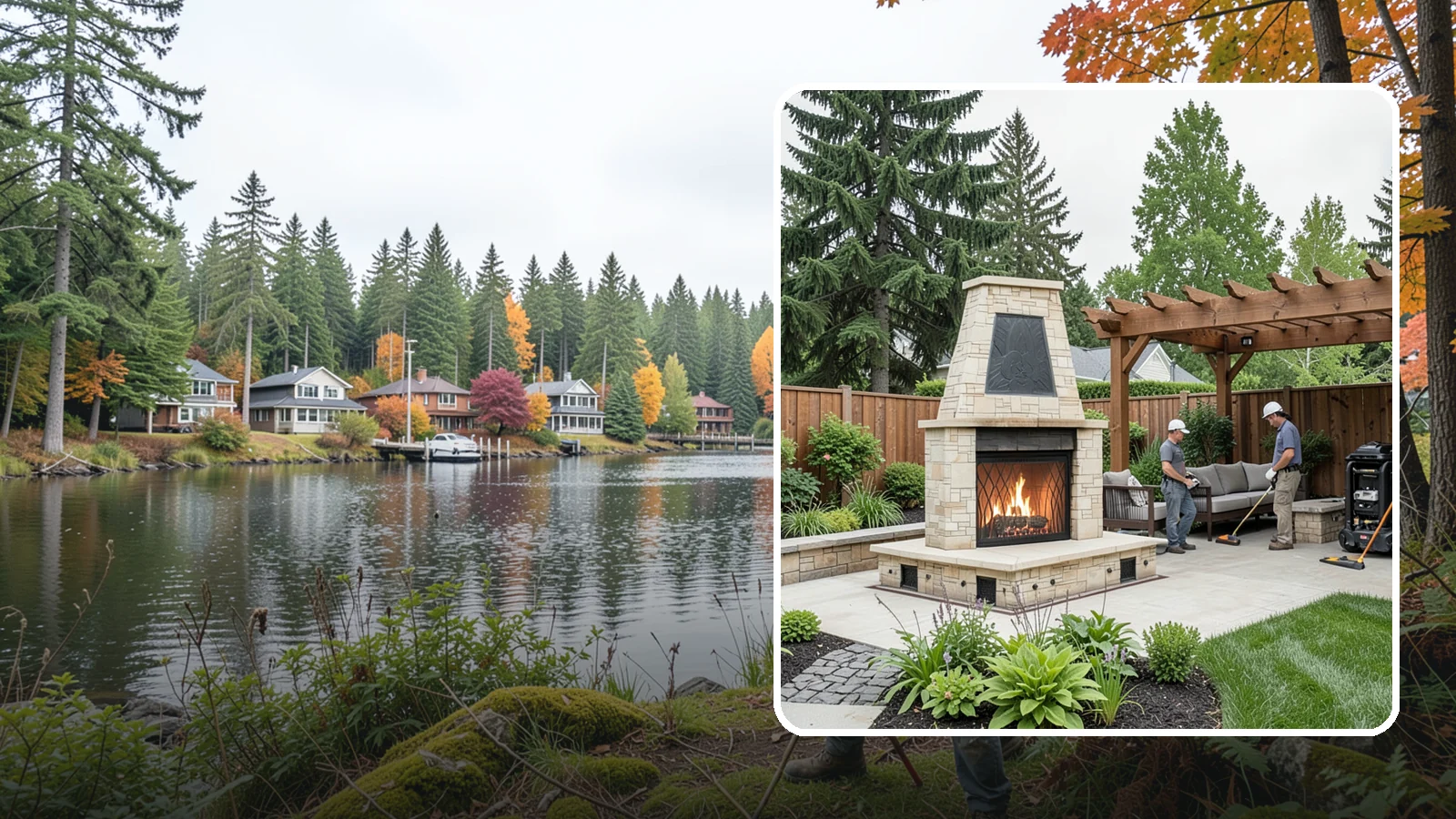 Outdoor Fireplace Installation in La Conner, Skagit County, WA - Custom outdoor fireplaces that bring warmth, ambiance, and a stunning focal point to your patio.