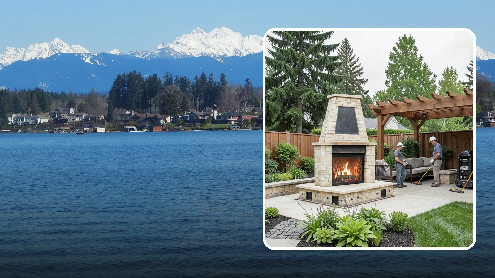 Outdoor Fireplace Installation in Lake Stevens, Snohomish County, WA - Custom outdoor fireplaces that bring warmth, ambiance, and a stunning focal point to your patio.