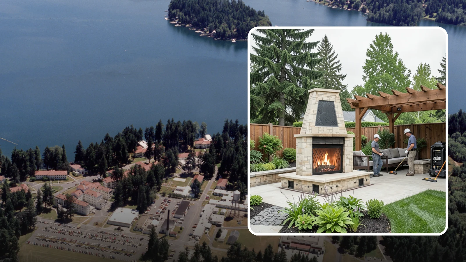 Outdoor Fireplace Installation in Lakewood, Pierce County, WA - Custom outdoor fireplaces that bring warmth, ambiance, and a stunning focal point to your patio.