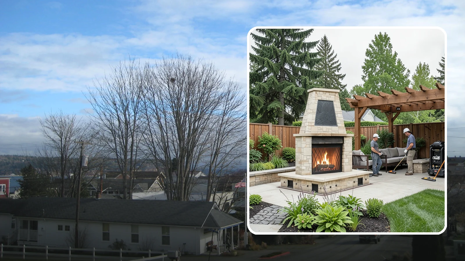 Outdoor Fireplace Installation in Langley, Island County, WA - Custom outdoor fireplaces that bring warmth, ambiance, and a stunning focal point to your patio.