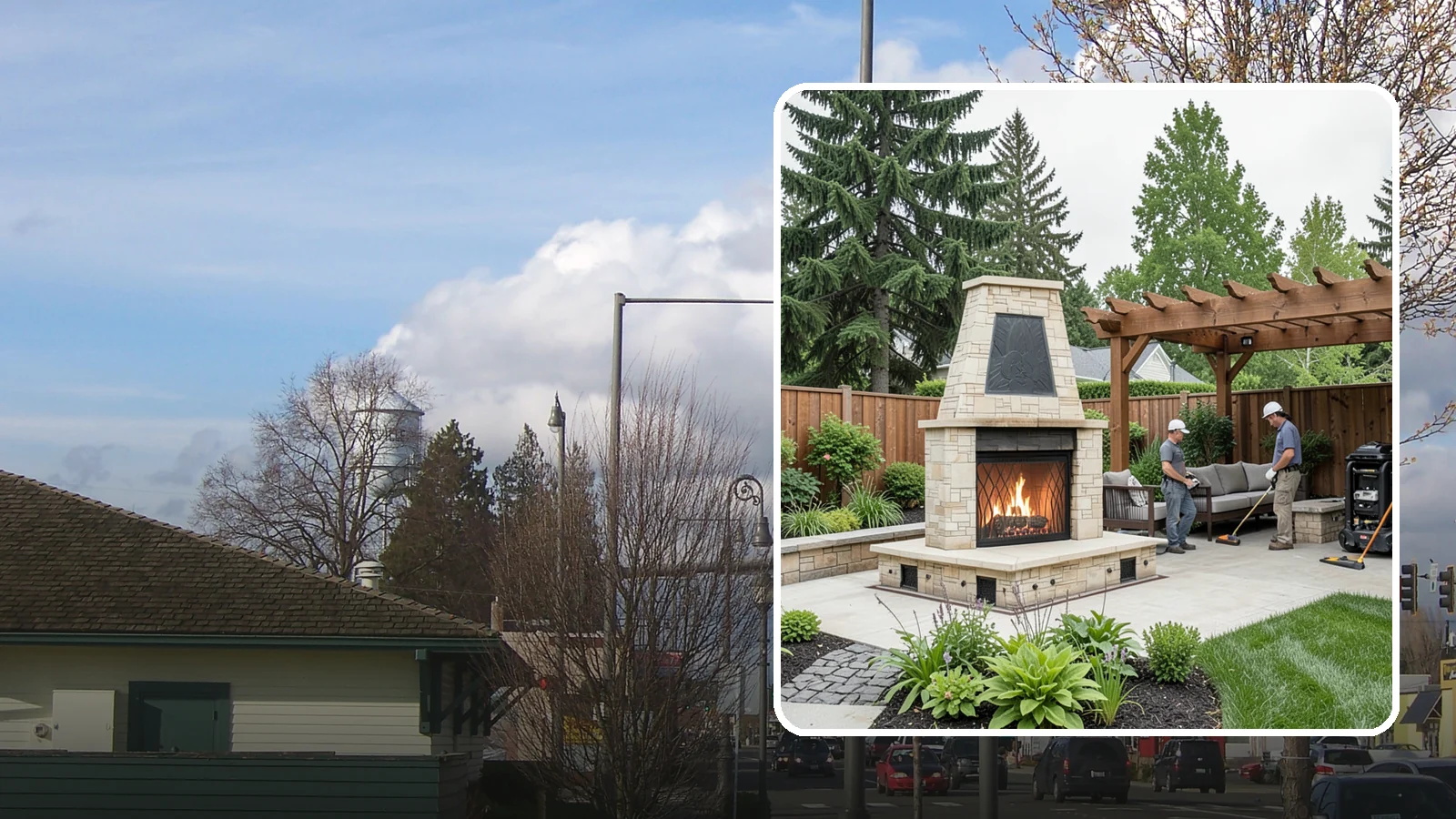 Outdoor Fireplace Installation in Marysville, Snohomish County, WA - Custom outdoor fireplaces that bring warmth, ambiance, and a stunning focal point to your patio.