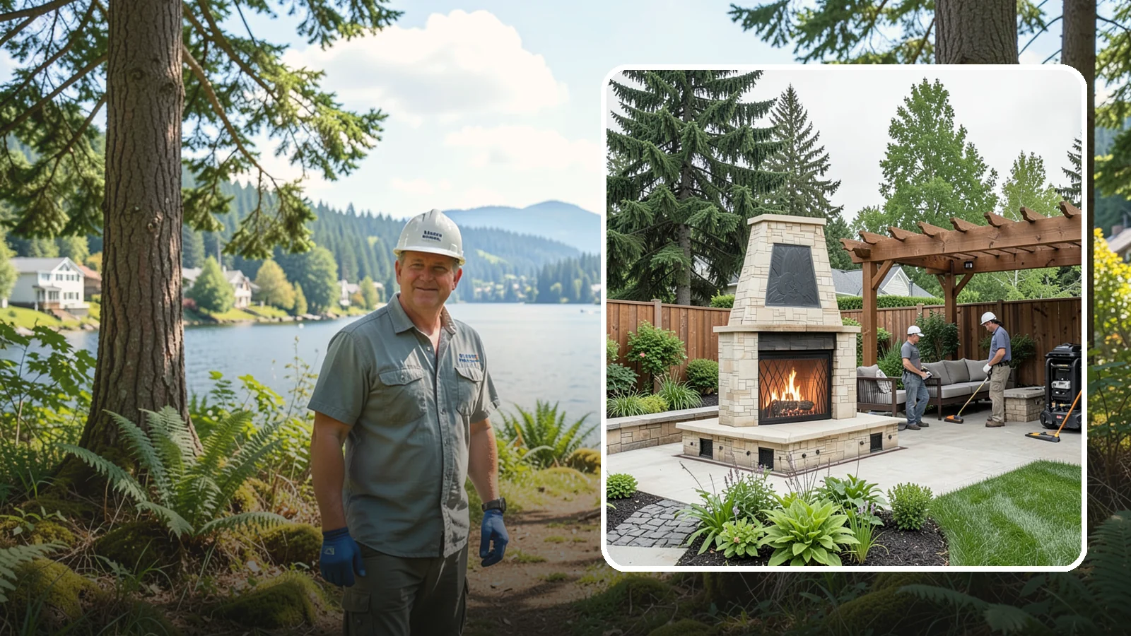 Outdoor Fireplace Installation in Milton, King County, WA - Custom outdoor fireplaces that bring warmth, ambiance, and a stunning focal point to your patio.