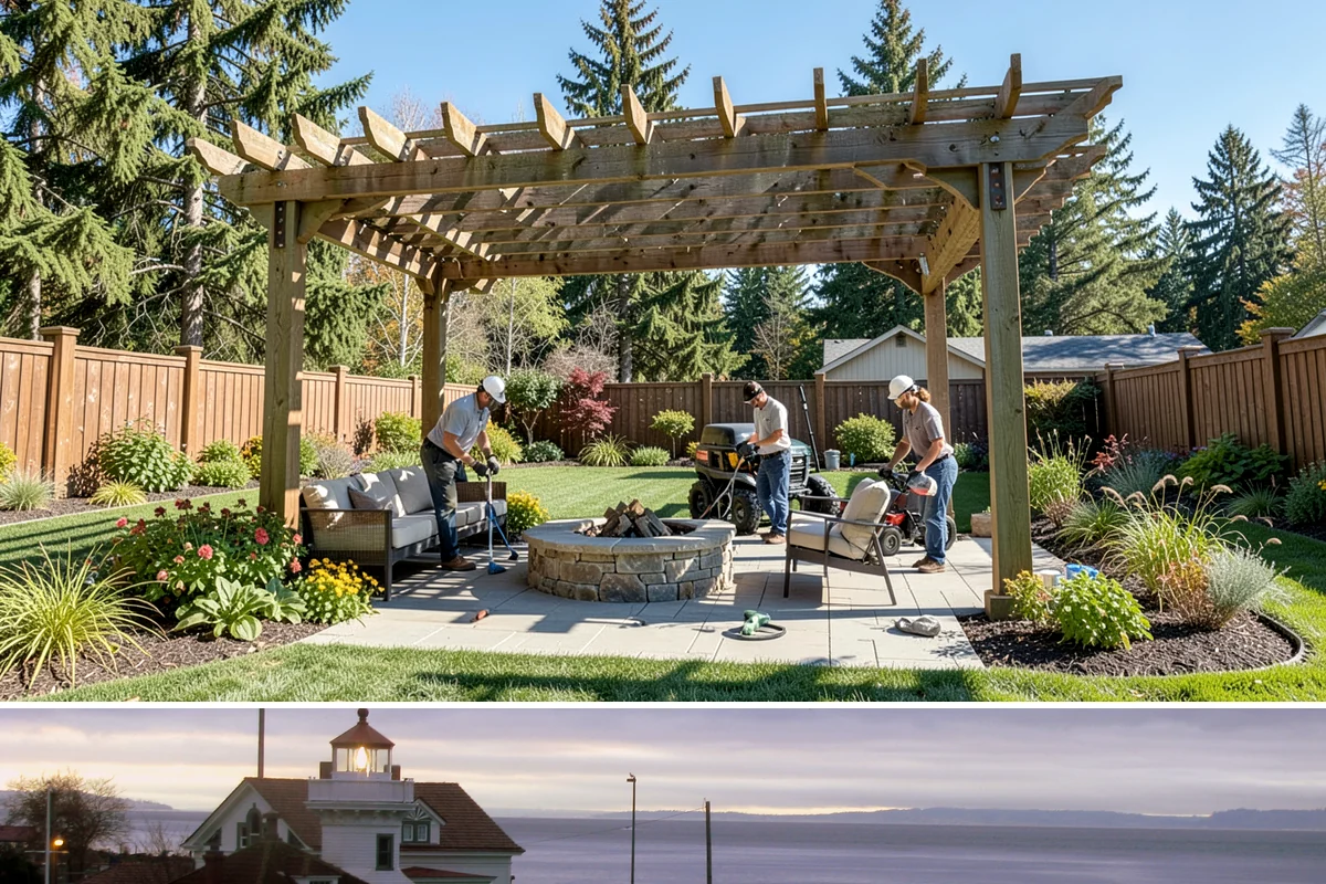 Outdoor Fireplace Installation in Mukilteo, Snohomish County, WA - Best built spring through fall.