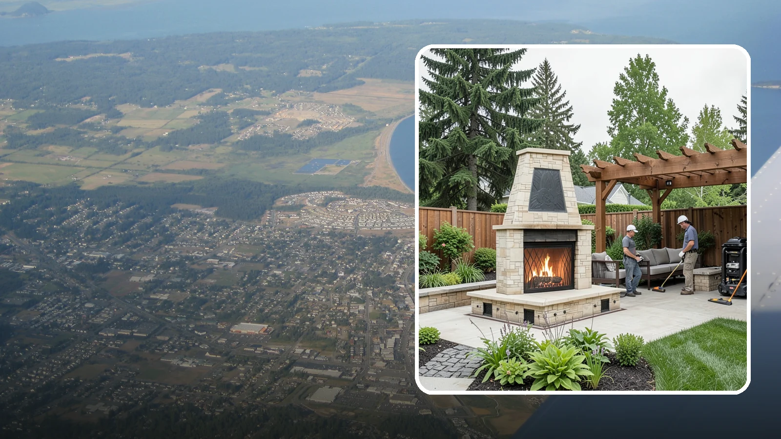 Outdoor Fireplace Installation in Oak Harbor, Island County, WA - Custom outdoor fireplaces that bring warmth, ambiance, and a stunning focal point to your patio.