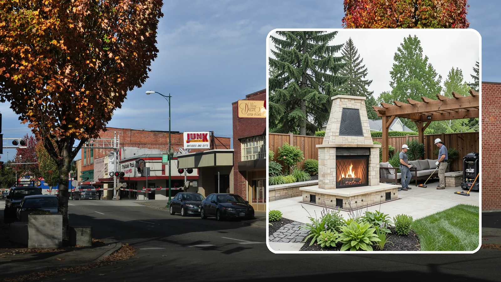Outdoor Fireplace Installation in Puyallup, Pierce County, WA - Custom outdoor fireplaces that bring warmth, ambiance, and a stunning focal point to your patio.