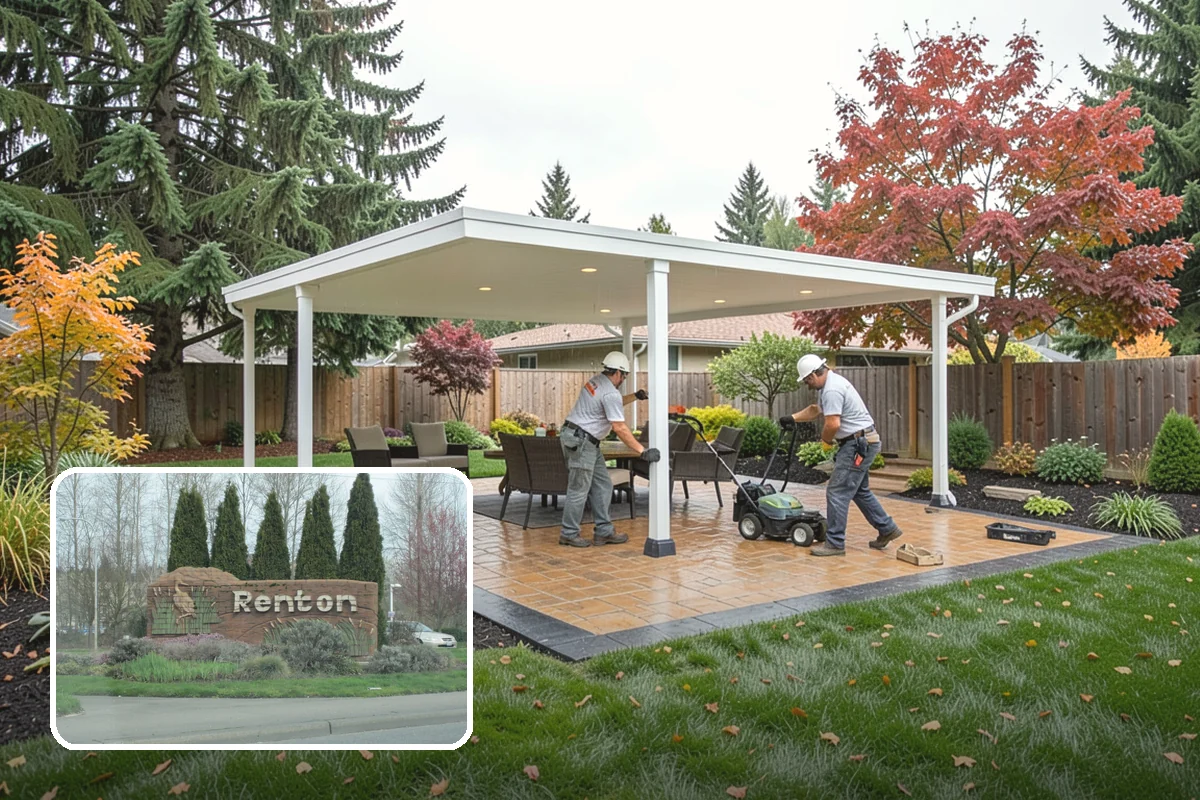Outdoor Fireplace Installation in Renton, King County, WA - A dramatic patio focal point