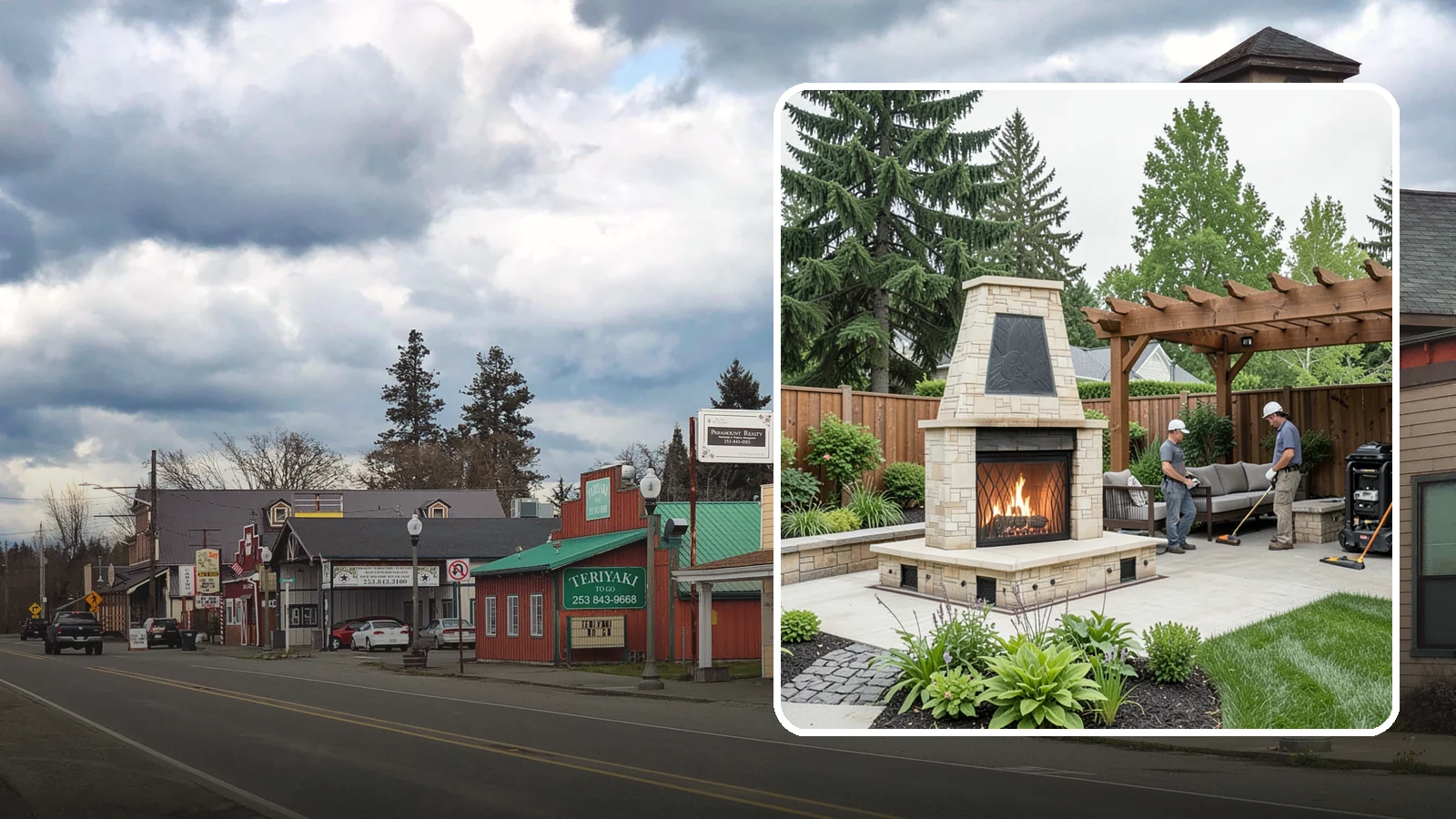 Outdoor Fireplace Installation in Roy, Pierce County, WA - Custom outdoor fireplaces that bring warmth, ambiance, and a stunning focal point to your patio.