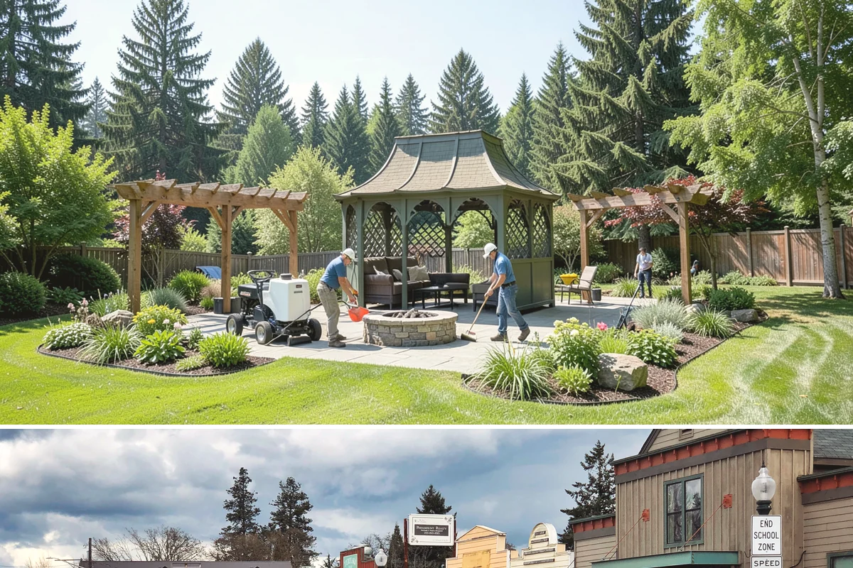Outdoor Fireplace Installation in Roy, Pierce County, WA - Best built spring through fall.