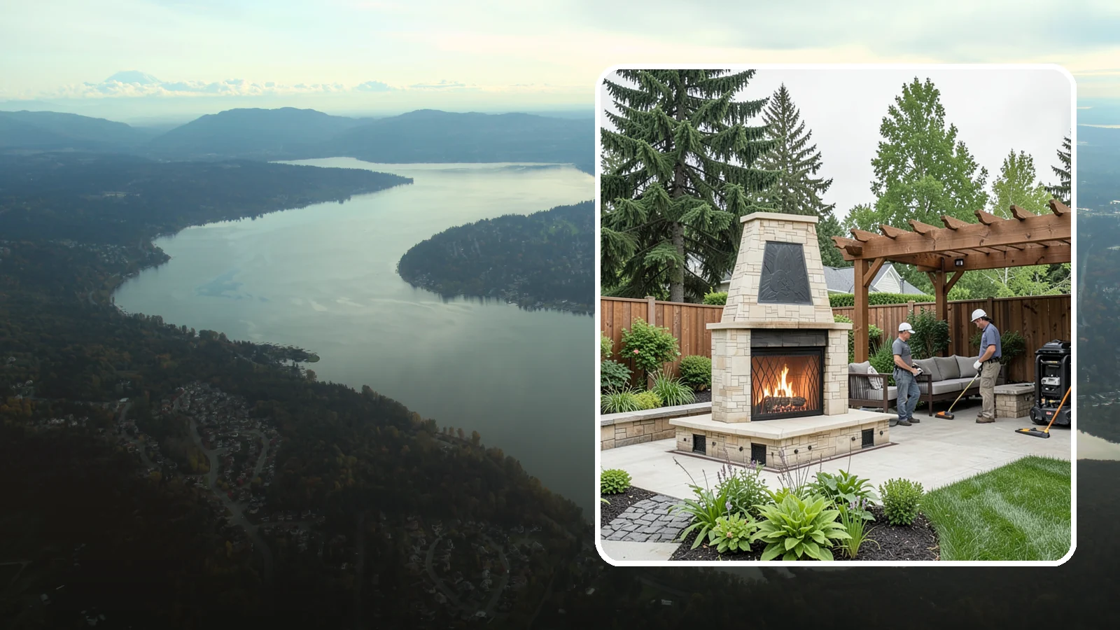Outdoor Fireplace Installation in Sammamish, King County, WA - Custom outdoor fireplaces that bring warmth, ambiance, and a stunning focal point to your patio.